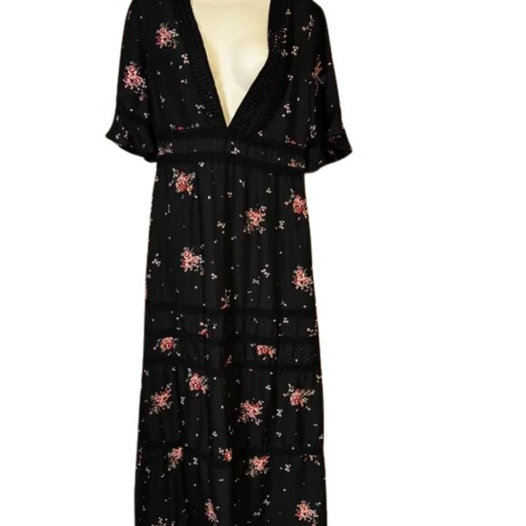 SHOW ME YOUR MUMU Black and Pink Floral Maxi Dress - Picture 2 of 4